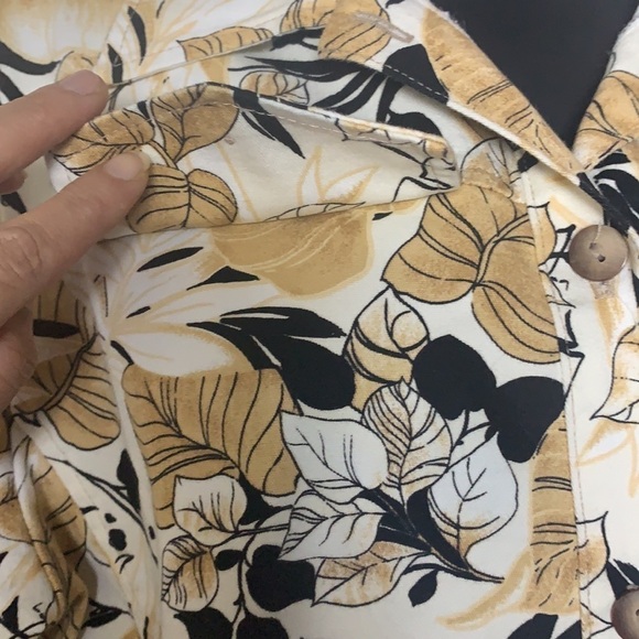 VINTAGE🧚‍♀️CREAM/TAN floral print cotton blend women’s jacket size 8 - Picture 6 of 10